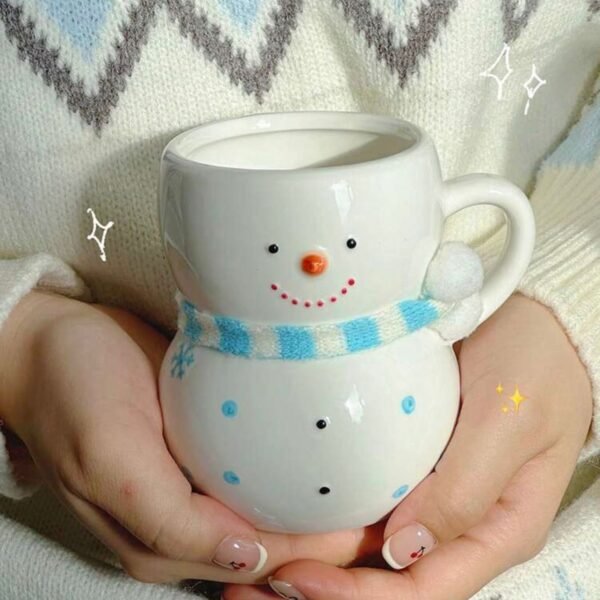 كوب سراميك بشكل رجل الثلج