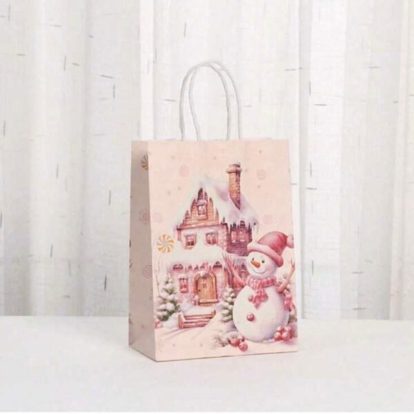 أكياس هدايا وحقائب تسوق ورقية باللون الوردي- 10 أكياس - الحجم وسط