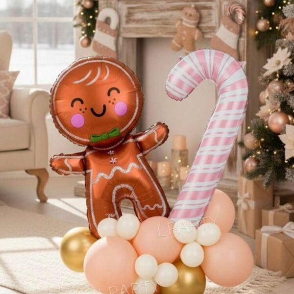 21 قطعة من بالونات رجل الزنجيل وعصا السكر