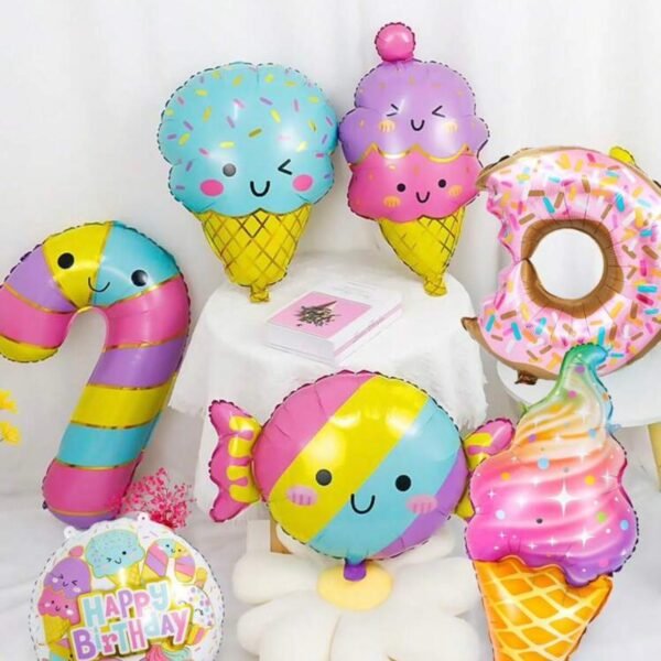 7 طقم بالونات حلوى الدونت  والايسكريم ..