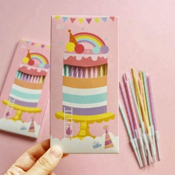 12 قطعة شمع مستقيم بألوان الحلوى ..